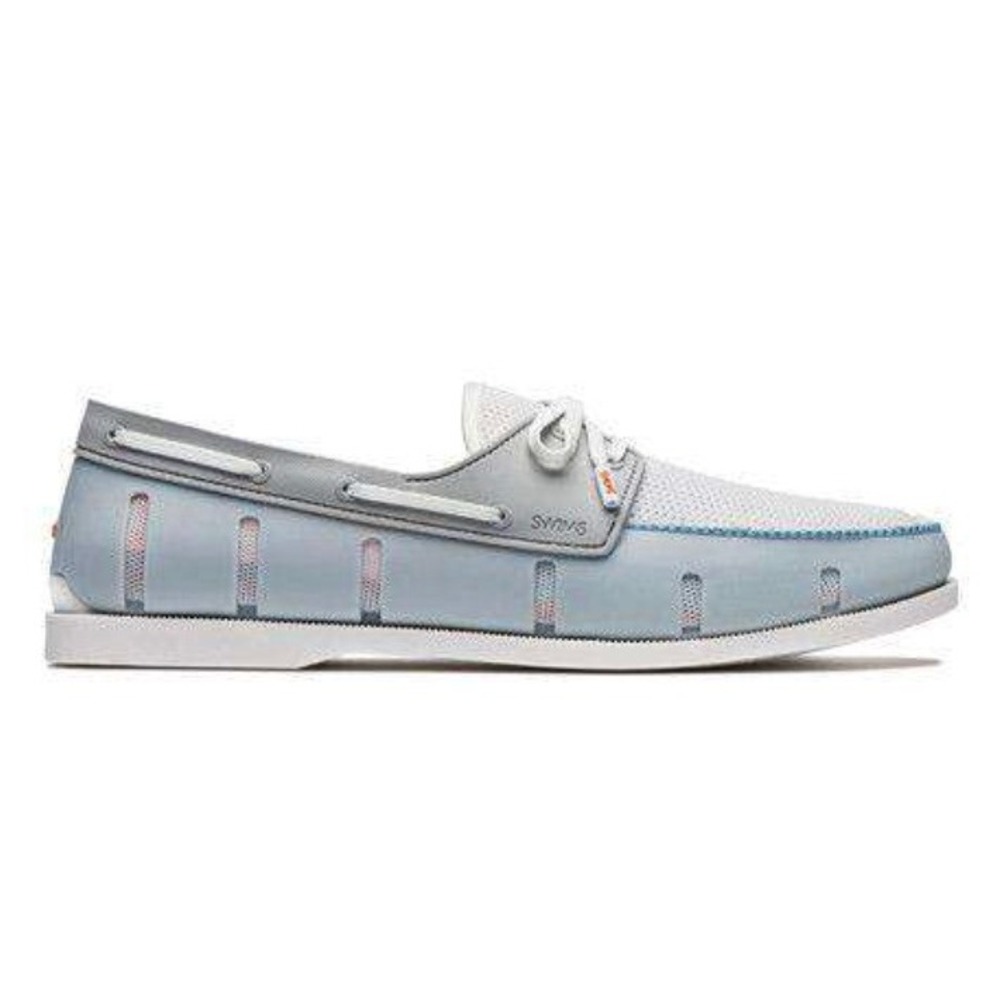 Swims Light Blue and White Boat Shoe Loafers